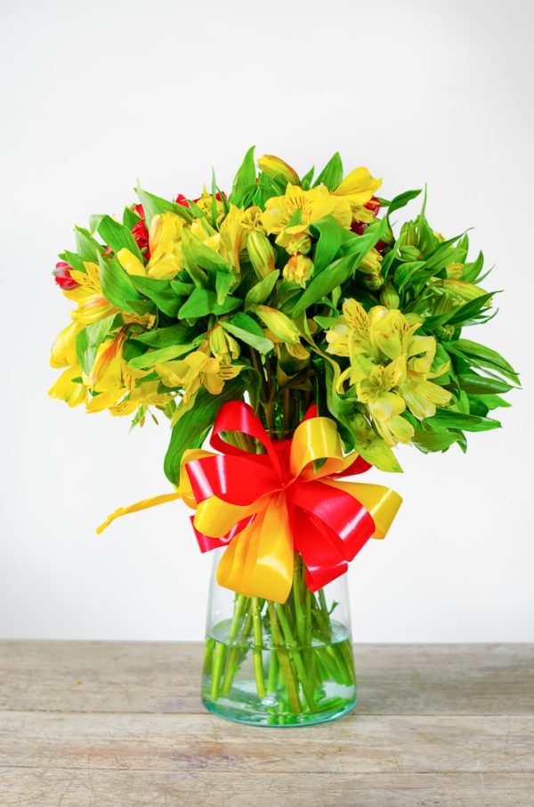 Jarrón con Astromelias (Alstroemeria) - Imagen 4